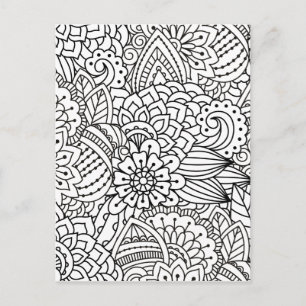 Bloemontwerp Doodle Briefkaart