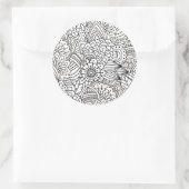 Bloemontwerp Doodle Ronde Sticker (Tas)