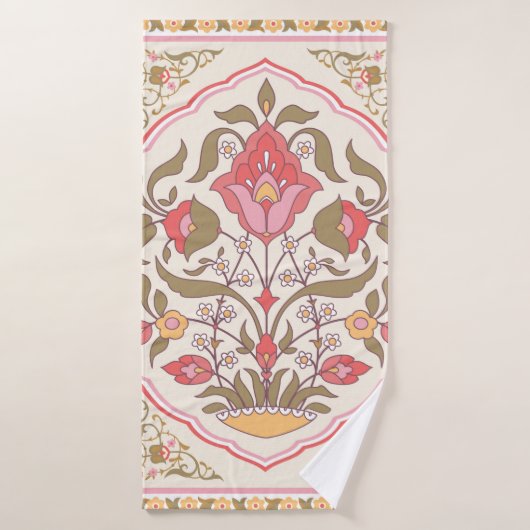 bloemontwerp met oosterse stijl badhanddoek (Badhanddoek)