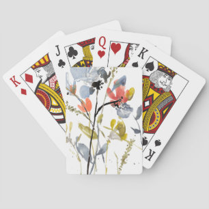 Bloemoverlay - Watercolor Bloemen & Stengels Pokerkaarten