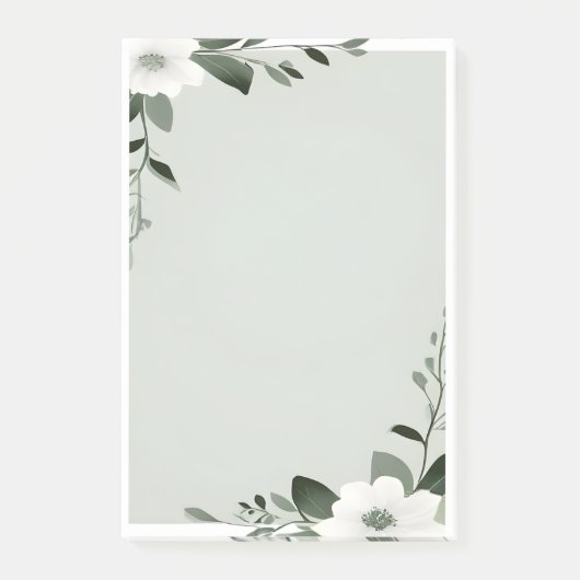 Bloemoverlayrand in saliegroen post-it® notes (Voorkant)
