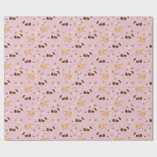  bloempaard cadeaupapier (Vlak)