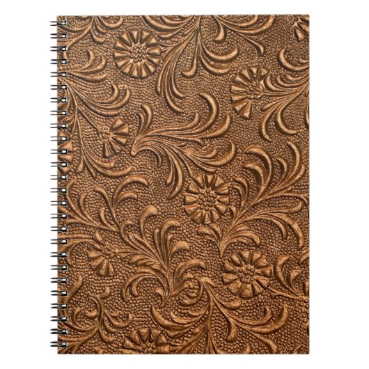 bloempaneel met reliëfdruk, koper notitieboek (Voorkant)