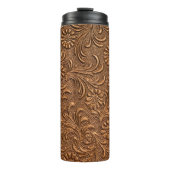 bloempaneel met reliëfdruk, koper thermosbeker (Voorkant)