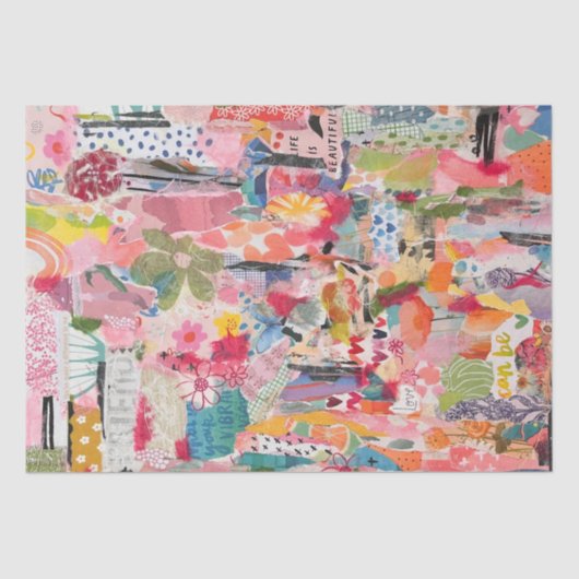 Bloempapier Collage Mixed Media Tissue Paper Tissuepapier (Voorkant)