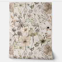 Bloemparadijs beige behangrollen