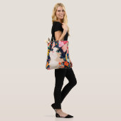 Bloempatchwork kat draagtas (Op model)
