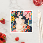Bloempatchwork kat servet (Insitu)