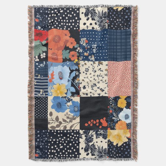  Bloempatchwork Patchwork Pattern (9) Deken (Voorkant Verticaal)