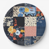  Bloempatchwork Patchwork Pattern (9) Papieren Bordje (Voorkant)