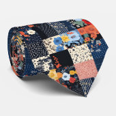 Bloempatchwork Patchwork Pattern (9) Stropdas (Opgerold)