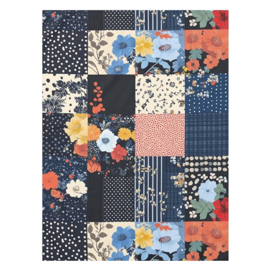  Bloempatchwork Patchwork Pattern (9) Tafelkleed (Voorkant)