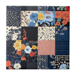  Bloempatchwork Patchwork Pattern (9) Tegeltje
