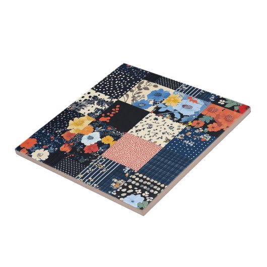  Bloempatchwork Patchwork Pattern (9) Tegeltje (Zijkant)