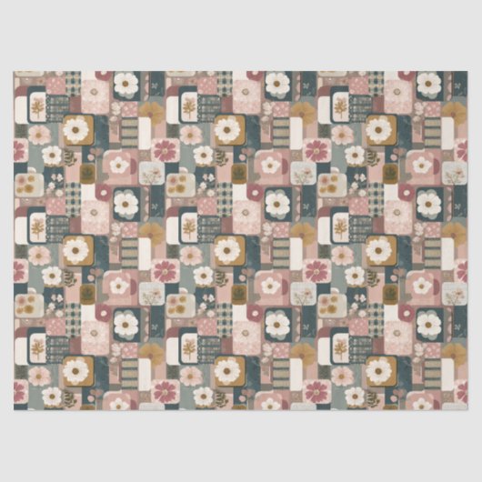 Bloempatchwork Patroon weefsel papier (Voorkant)