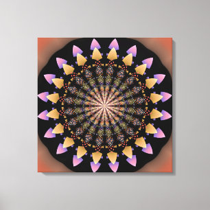 Bloempatronen mandala canvas afdruk