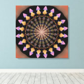 Bloempatronen mandala canvas afdruk (Insitu (Houten vloer))