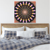 Bloempatronen mandala canvas afdruk (Insitu (Slaapkamer))