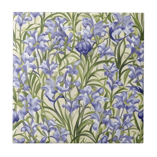 Bloempatroon Bluebell Bloemen Tegeltje (Voorkant)