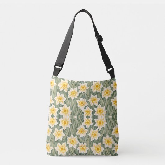 Bloempatroon Daffodil bloemen Crossbody Tas (Voorkant)