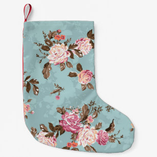 bloempatroon design textiel illustratie, achterzij kleine kerstsok