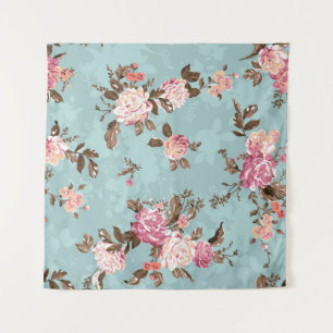 bloempatroon design textiel illustratie, achterzij wandkleed