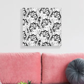 Bloempatroon Doodle 6 Canvas Afdruk (Insitu (Woonkamer))