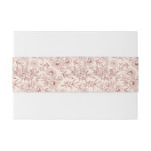 Bloempatroon Dubbele Xi Chinese bruiloft Uitnodigingen Wikkel (Achterkant Voorbeeld)