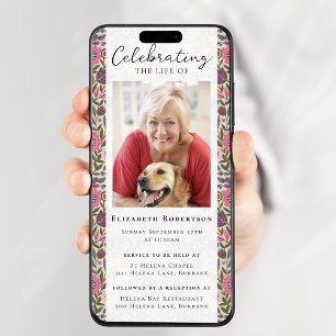  Bloempatroon Foto begrafenis Digitale Evite Kaart