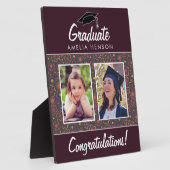 Bloempatroon Gefeliciteerd Afstuderen 2 Foto Fotoplaat (Zijkant)