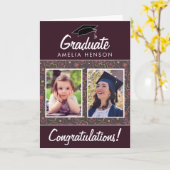 Bloempatroon Gefeliciteerd Afstuderen 2 Foto Kaart (Gele Bloem)