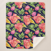 Bloempatroon gember bloemen sherpa deken (Voorkant)