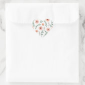 Bloempatroon hart sticker (Tas)