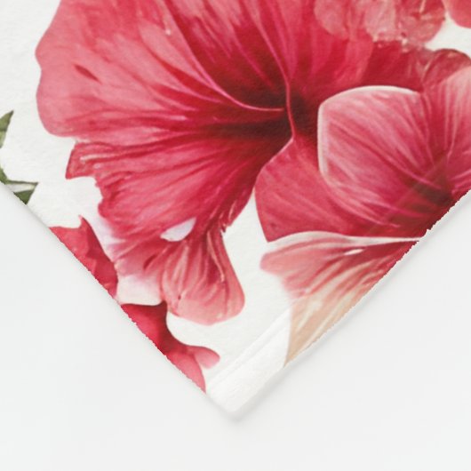 Bloempatroon Hibiscus Bloemen Fleece Deken (Hoek)