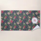 Bloempatroon Hibiscus Monogram Strandlaken (Voorkant)