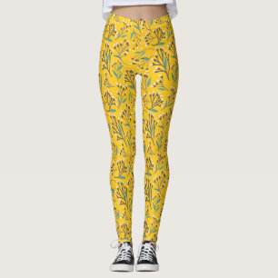 Bloempatroon in delicate takken en knoppen leggings