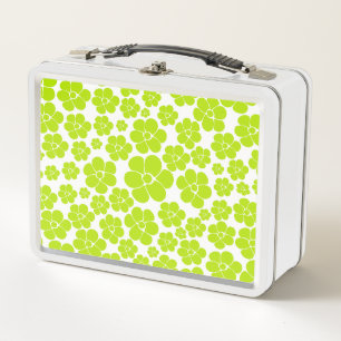 Bloempatroon in Lime Groen en Wit