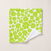 Bloempatroon in Lime Groen en Wit Bad Handdoek (Wasdoekje)
