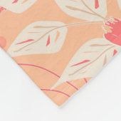 Bloempatroon in modieuze perzikkleuren fleece deken (Hoek)