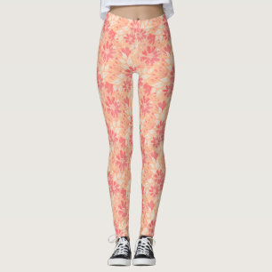 Bloempatroon in modieuze perzikkleuren leggings