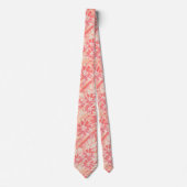 Bloempatroon in modieuze perzikkleuren stropdas (Voorkant)