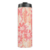 Bloempatroon in modieuze perzikkleuren thermosbeker (Voorkant)