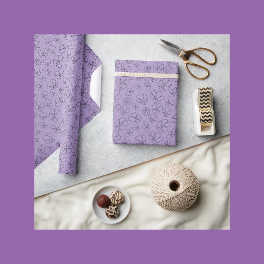 Bloempatroon Lavendel Cadeaupapier