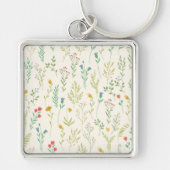 Bloempatroon Lente Bloemen Sleutelhanger (Voorkant)