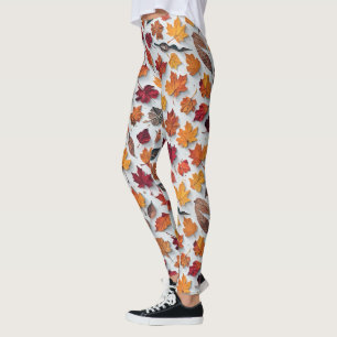 Bloempatroon met gevallen bladeren 4 - Leggings