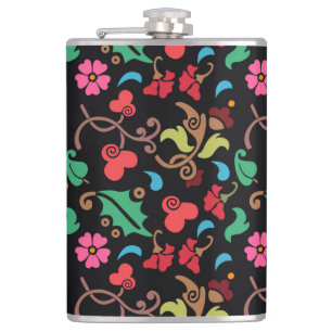 Bloempatroon met gladde kleur achtergrond-45673 heupfles