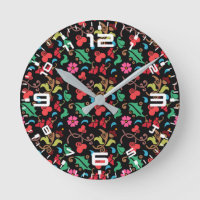 Bloempatroon met gladde kleur achtergrond-45673