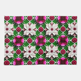 Bloempatroon met kleurrijke bloemen theedoek