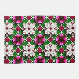 Bloempatroon met kleurrijke bloemen theedoek