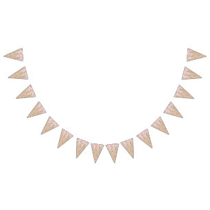 Bloempatroon met levendige rode bloemen, zacht vlaggetjes